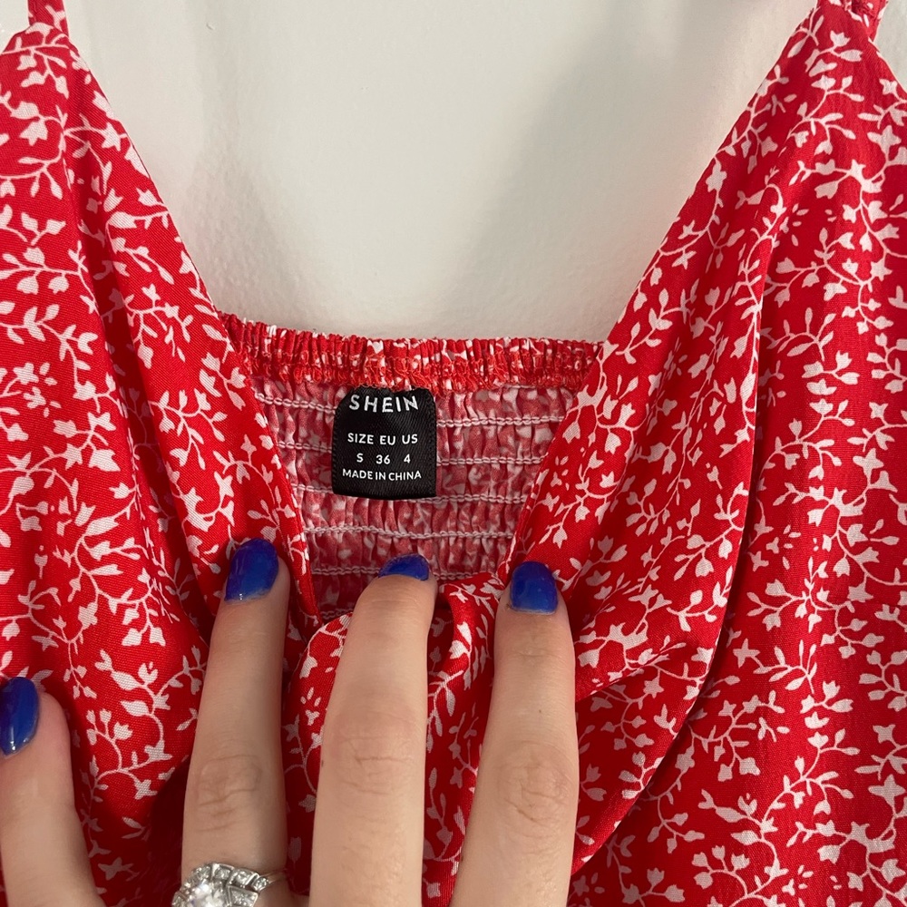 Red Peplum Top - Picture 3 of 4